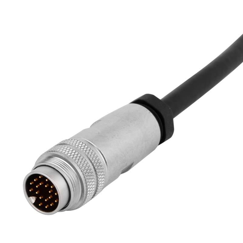 M16 male cable connector, contacts: 24, field assembly type , solder connection, A code, 8-10mm, straight ，AISG compatible