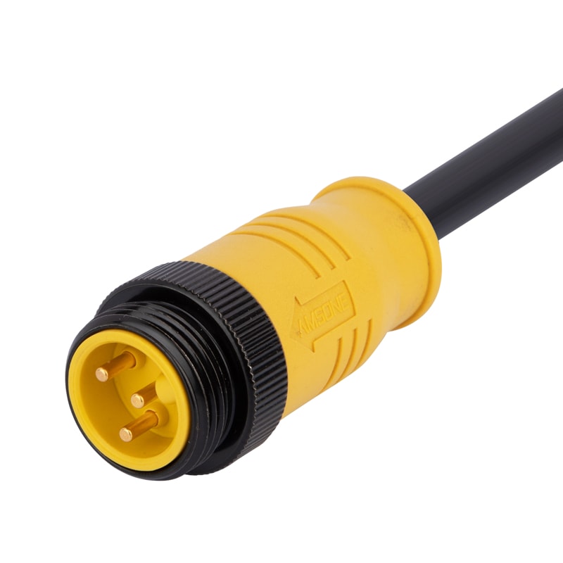 Automation 7/8“-16UNF Mini Change 3Pin Male Connector Straight Pre-molded Cable