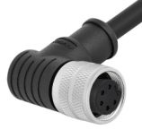 M16 pre-molded cable connector, female, contacts:5, solder connection, right angled, IP67, shieldable, UL certified