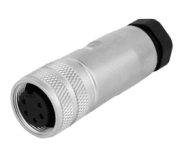 M16 cable connector, female, contacts:6,field assembly type, solder connection, straight,IP67,UL certified