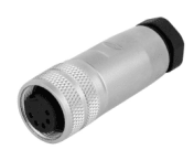 M16 cable connector, female, contacts:7, field assembly type, solder connection, straight, IP67, UL certified
