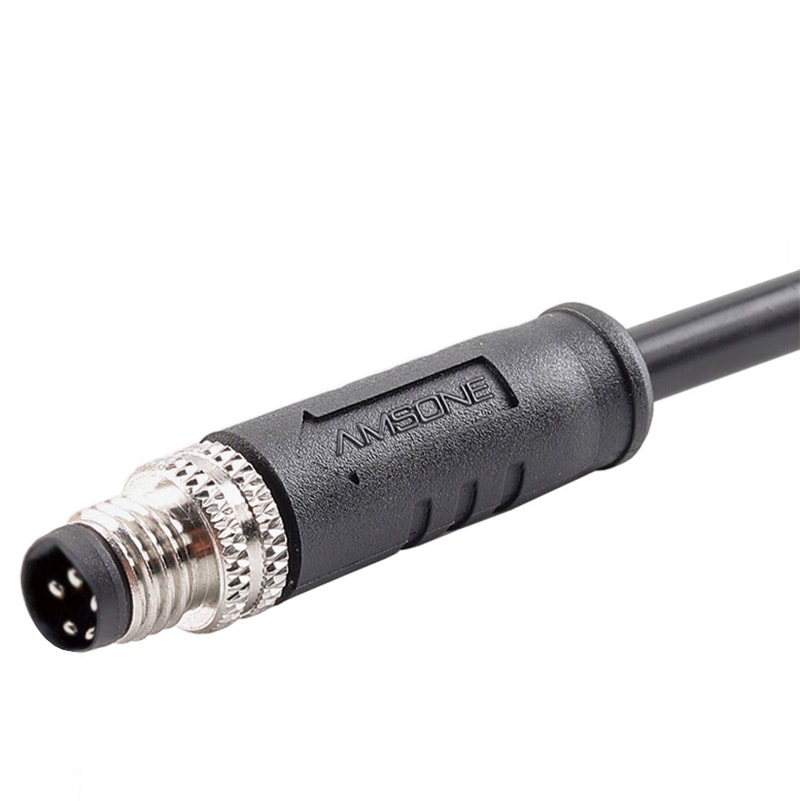 M8 B Code Overmold Straight Cable M8 5P Male IP67 Connector