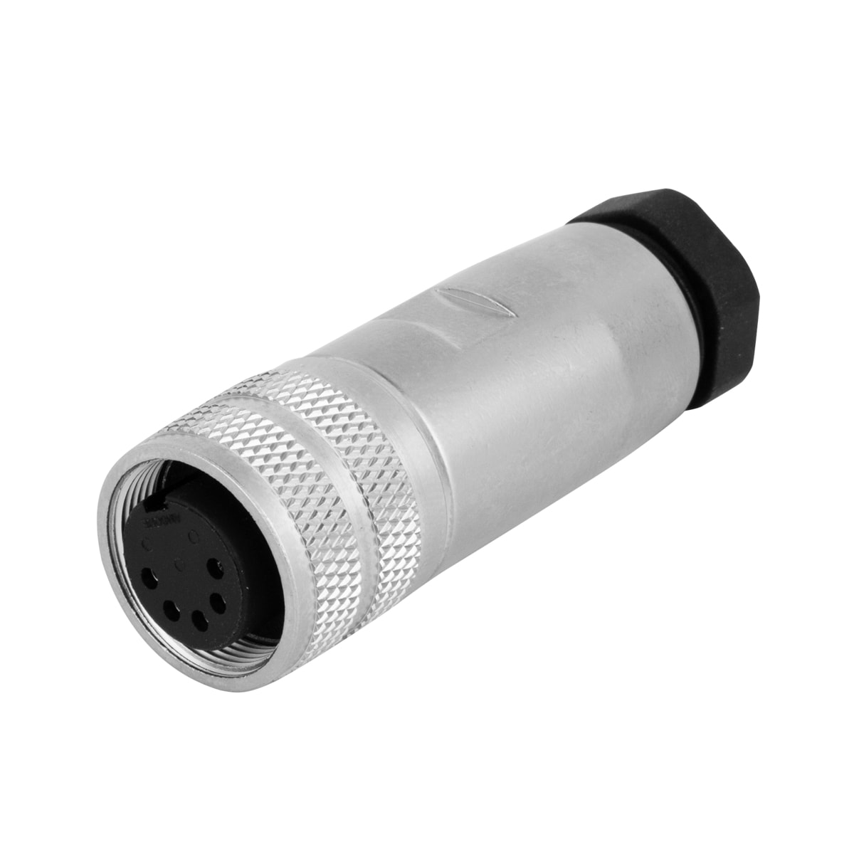M16 cable connector, female, contacts:7, field assembly type, solder connection, straight, IP67, UL certified