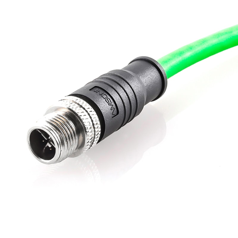 M12 Pre-molded Cable Connector 8Pole Male X Code EMC Profinet/Ethernet Cable Straight